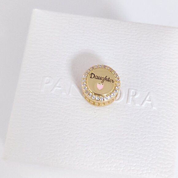 Pandora Engravable Daughter Charm Bead Gold Plated with box - Picture 4 of 10